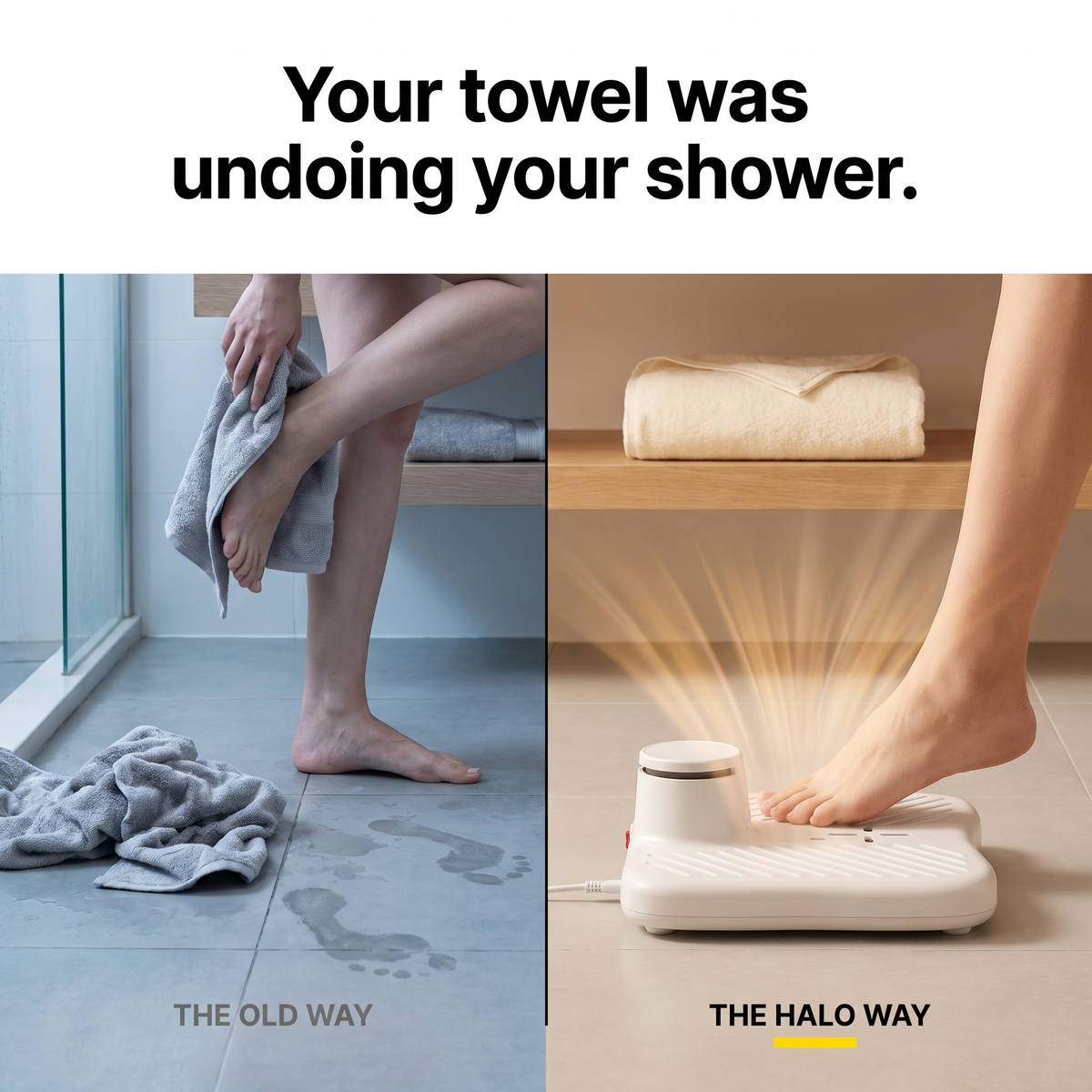 Halo Body Dryer | Warm Air, Step-On, Towel-Free Finish