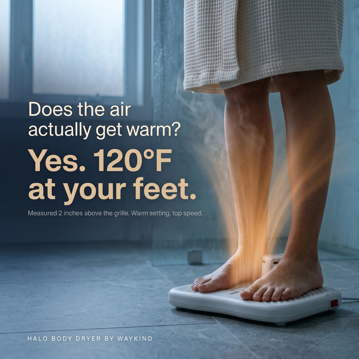 Halo Body Dryer | Warm Air, Step-On, Towel-Free Finish